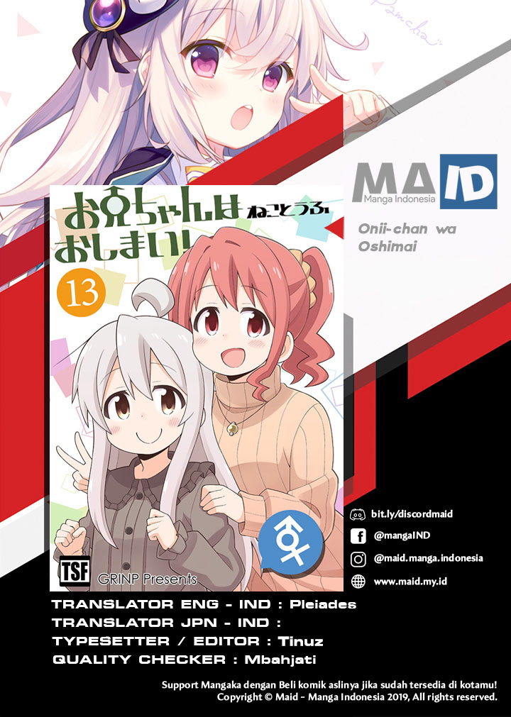 Onii-chan wa Oshimai Chapter 39 Bahasa Indonesia
