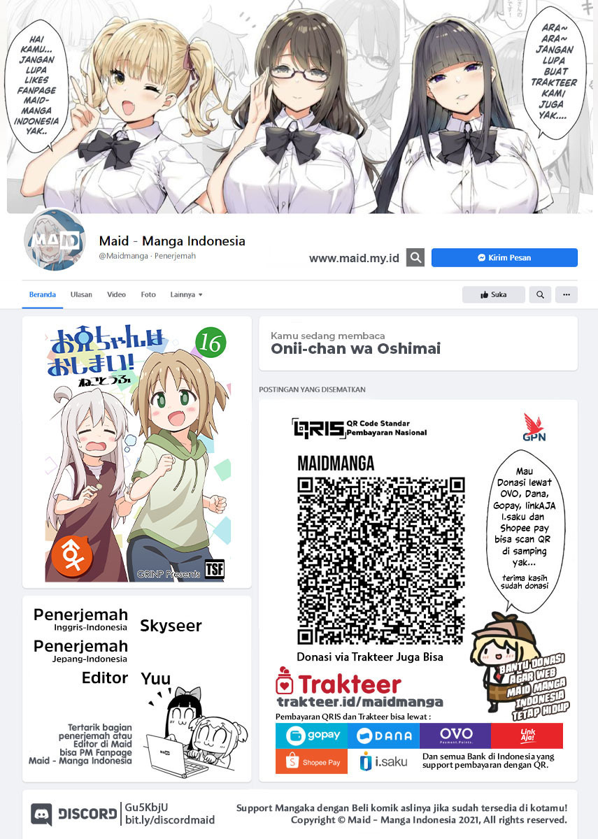 Onii-chan wa Oshimai Chapter 54 Bahasa Indonesia