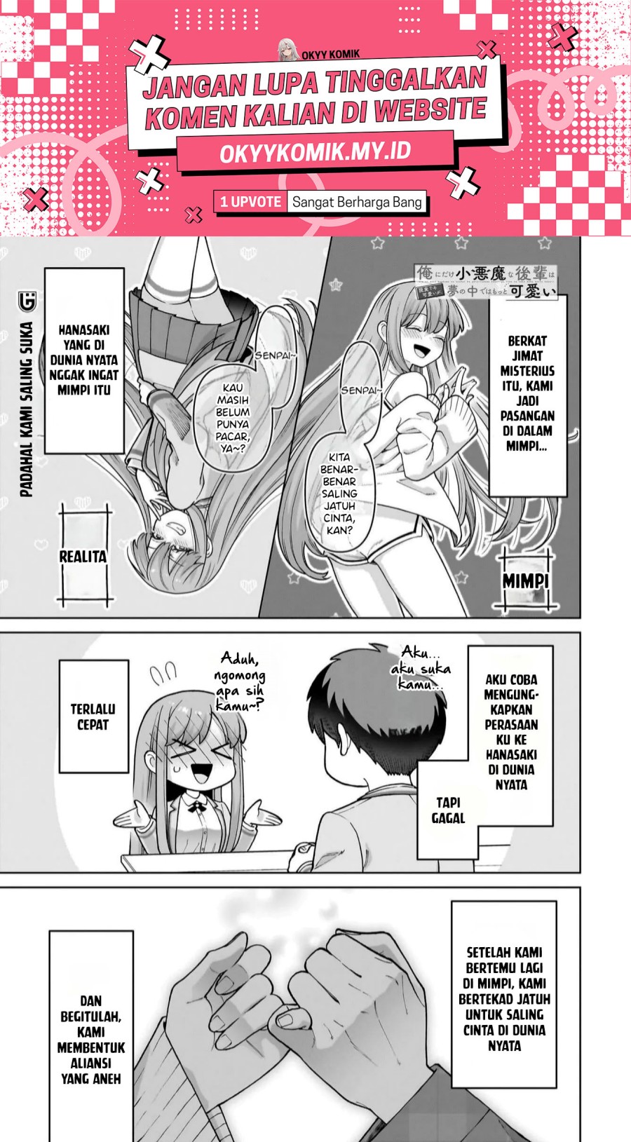 Ore ni Dake Koakuma na Kouhai wa Genjitsu demo Kawaii ga, Yume no Naka de wa Motto Kawaii Chapter 03 Bahasa Indonesia
