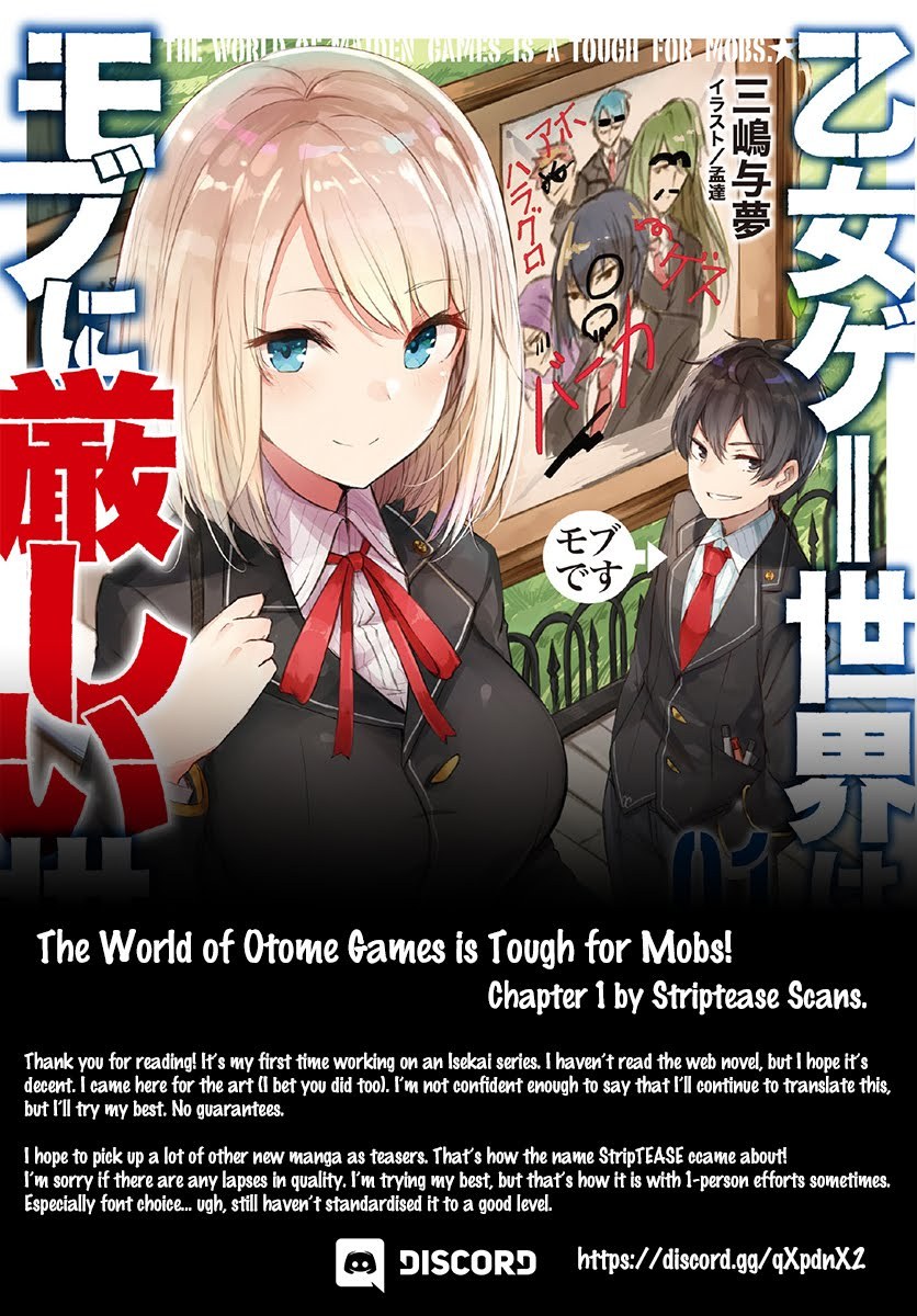 Otome Game Sekai wa Mob ni Kibishii Sekai Desu chapter 1
