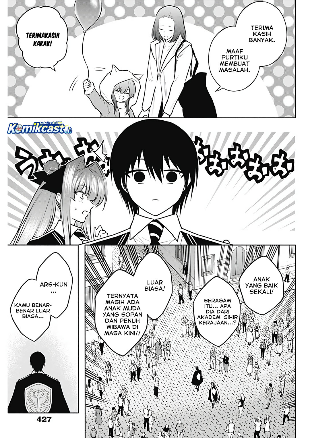 Ouritsu Mahou Gakuen no Saikasei: Slum Agari no Saikyou Mahoushi, Kizoku darake no Gakuen de Musou suru Chapter 132 Bahasa Indonesia