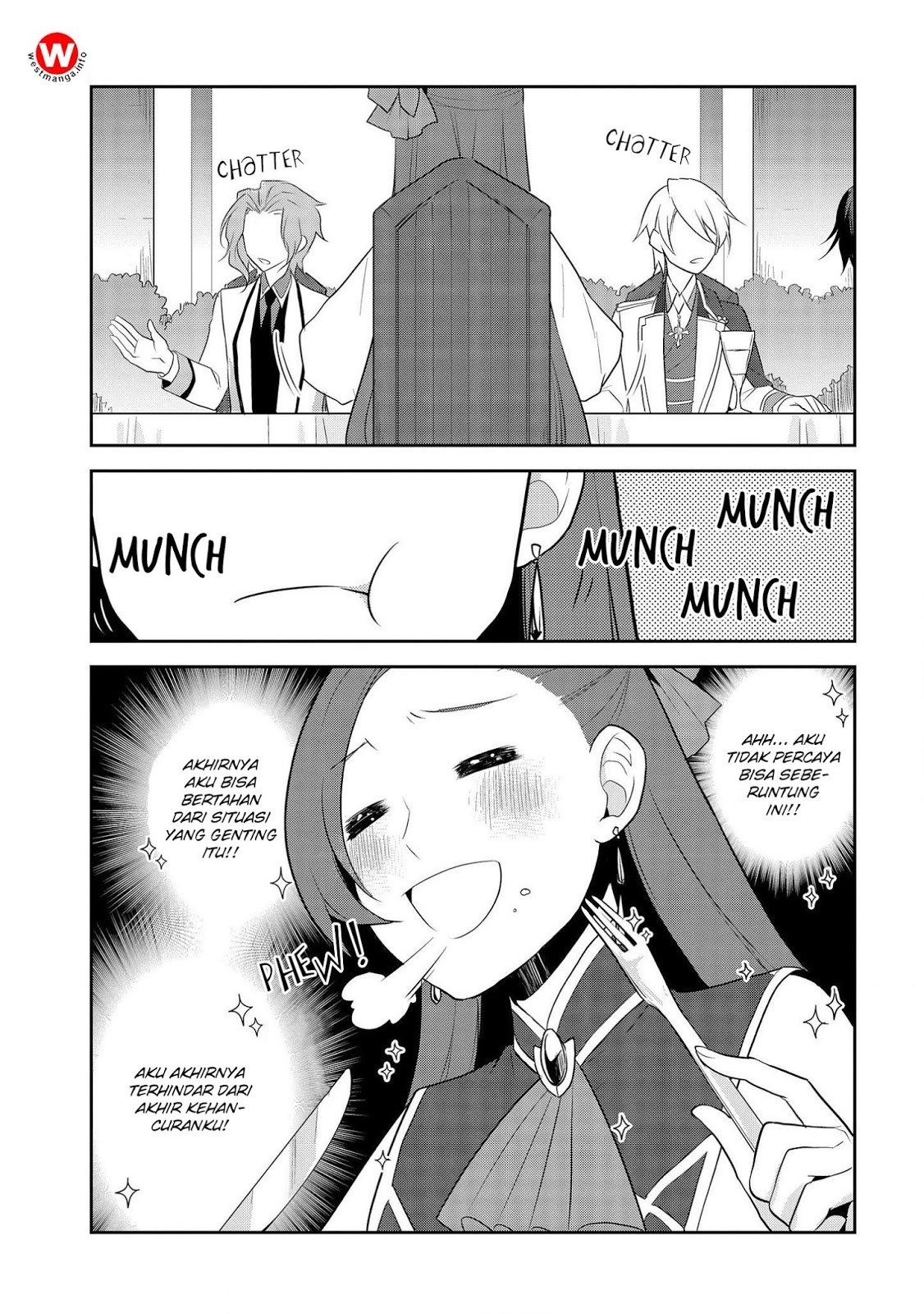 Otome Game no Hametsu Flag shika nai Akuyaku Reijou ni Tensei shite shimatta Chapter 14 Bahasa Indonesia