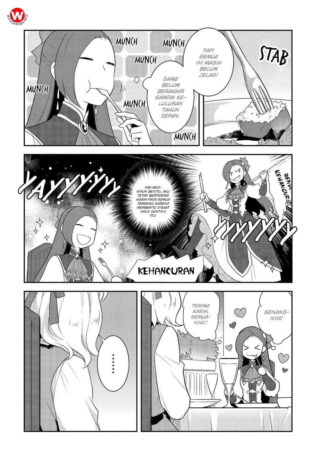 Otome Game no Hametsu Flag shika nai Akuyaku Reijou ni Tensei shite shimatta Chapter 14 Bahasa Indonesia