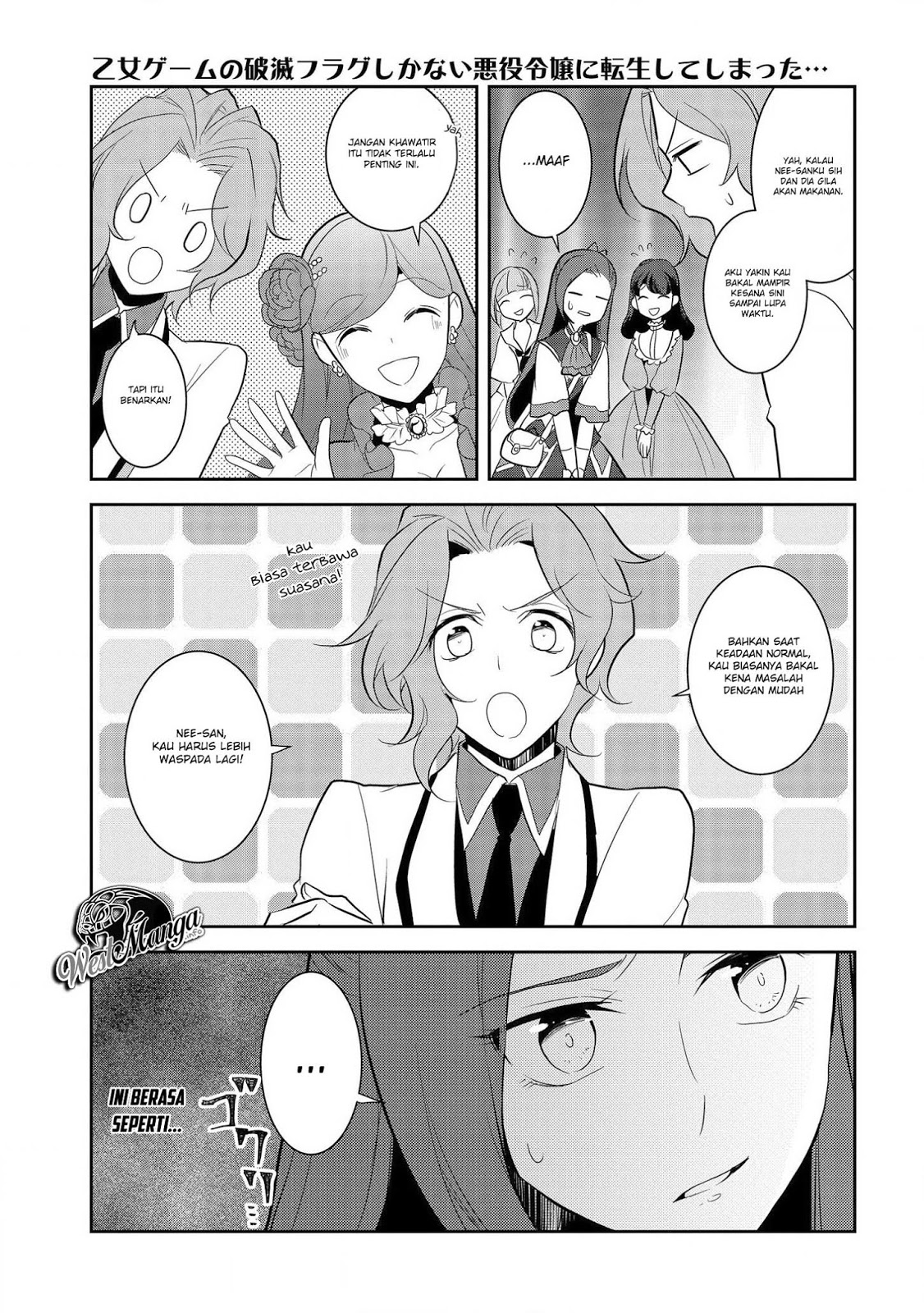 Otome Game no Hametsu Flag shika nai Akuyaku Reijou ni Tensei shite shimatta Chapter 24 Bahasa Indonesia