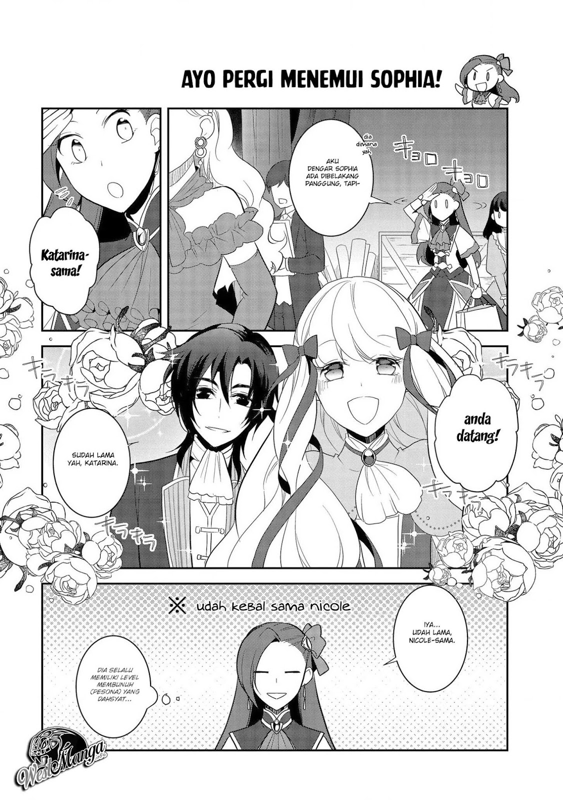 Otome Game no Hametsu Flag shika nai Akuyaku Reijou ni Tensei shite shimatta Chapter 24 Bahasa Indonesia