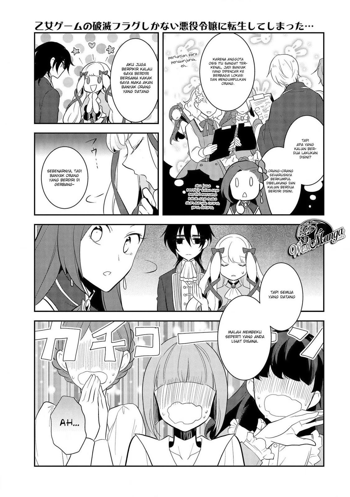 Otome Game no Hametsu Flag shika nai Akuyaku Reijou ni Tensei shite shimatta Chapter 24 Bahasa Indonesia