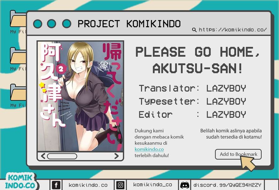 Please Go Home, Akutsu-san! Chapter 36 Bahasa Indonesia