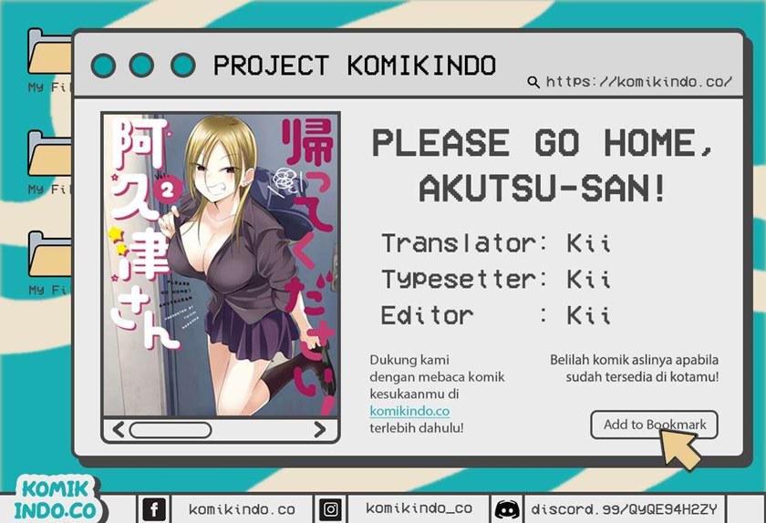 Please Go Home, Akutsu-san! Chapter 81 Bahasa Indonesia