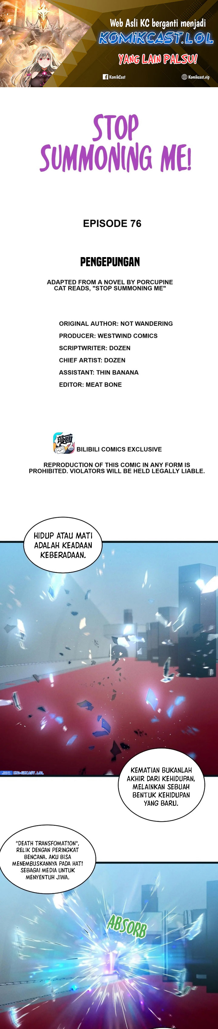 Please Stop Summoning Me! Chapter 76 Bahasa Indonesia