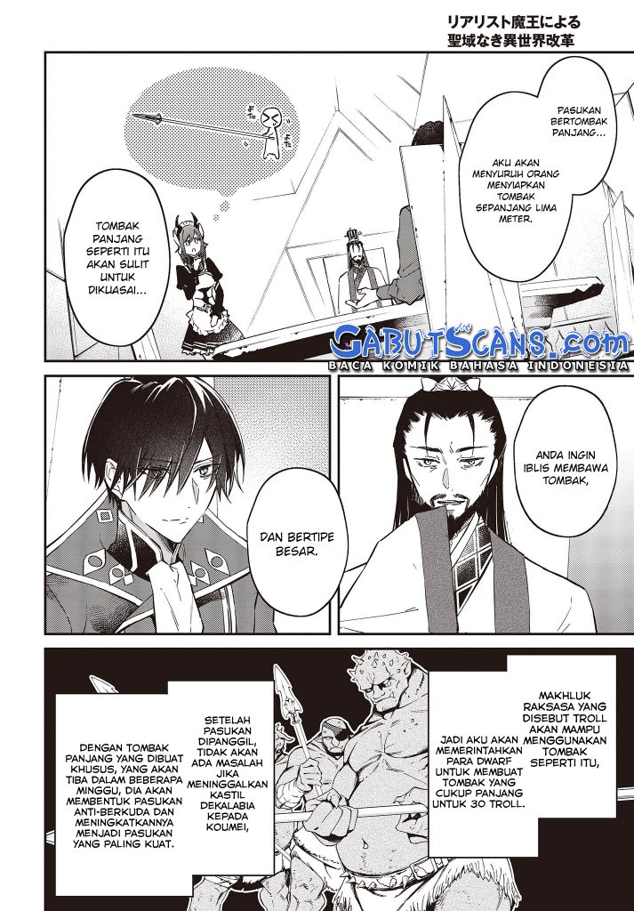 Realist Maou Niyoru Seiiki Naki Isekai Kaikaku Chapter 36 Bahasa Indonesia