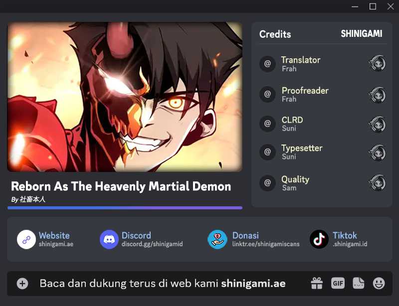 Reborn as a Heavenly Martial Demon Chapter 16 Bahasa Indonesia