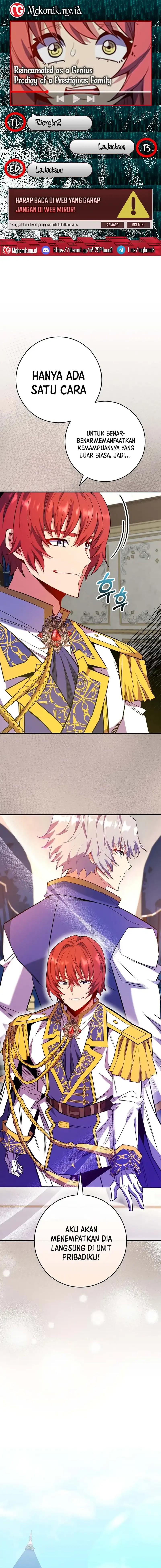 Reincarnated as a Genius Prodigy of a Prestigious Family Chapter 71 Bahasa Indonesia