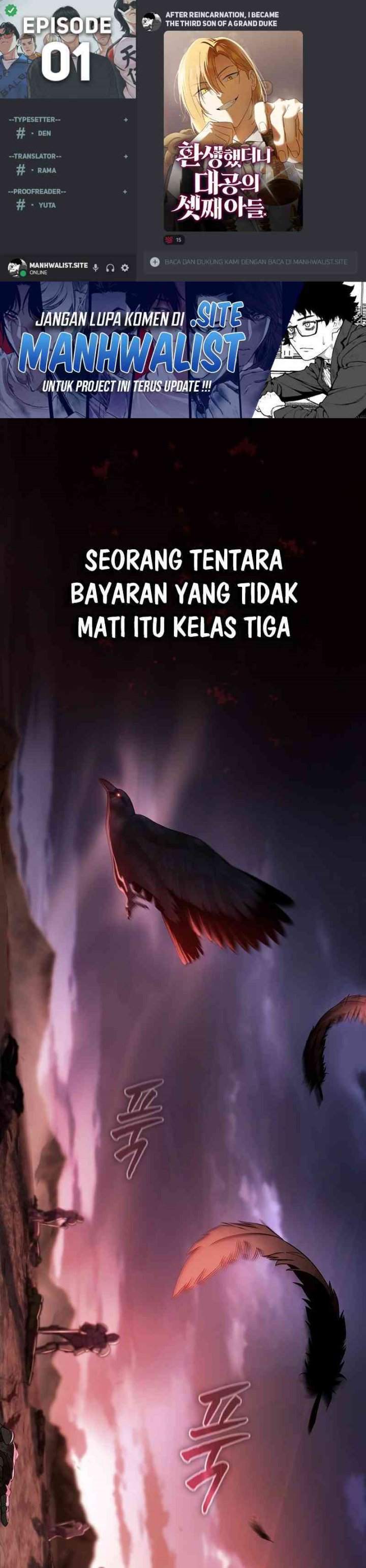 Reincarnated as the Archduke’s Son (A Mercenary’s Rebirth Among Nobles) Chapter 01 Bahasa Indonesia