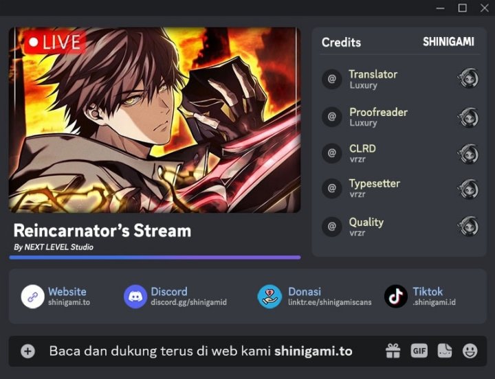 Reincarnator’s Stream Chapter 15 Bahasa Indonesia