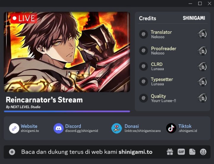 Reincarnator’s Stream Chapter 26 Bahasa Indonesia