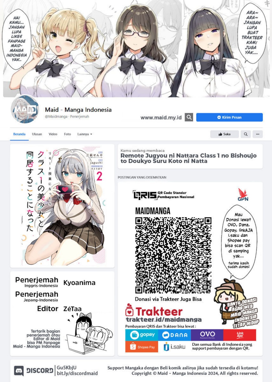 Remote Jugyou ni Nattara Class 1 no Bishoujo Chapter 15 Bahasa Indonesia