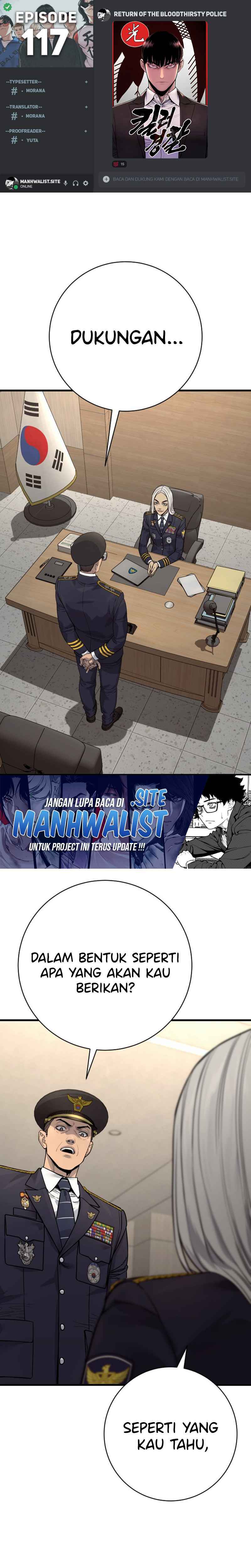 Return of the Bloodthirsty Police Chapter 117 Bahasa Indonesia