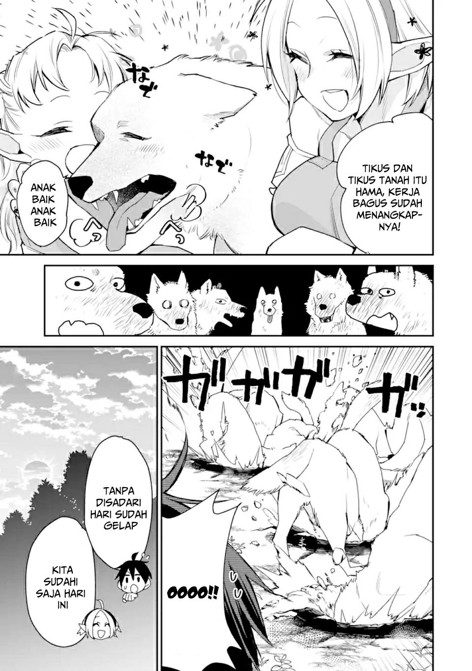 Saikyou no Madoshi. Hisa ni Ya wo Ukete Shimatta no de Inaka no Eihei ni Naru Chapter 22.2 Bahasa Indonesia