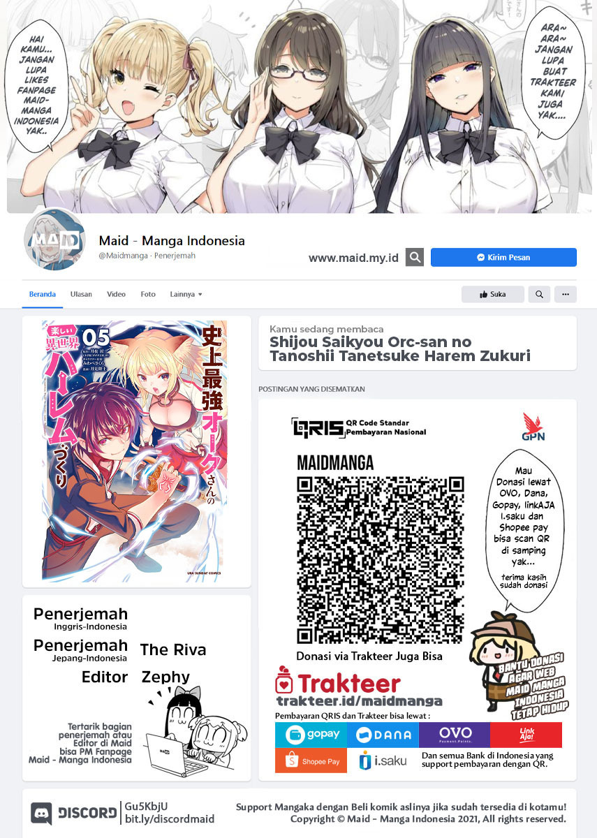 Shijou Saikyou Orc-san no Tanoshii Tanetsuke Harem Zukuri Chapter 58.1 Bahasa Indonesia