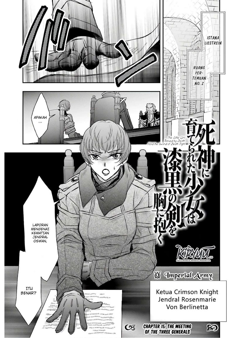 Shinigami ni Sodaterareta Shoujo wa Shikkoku no Tsurugi wo Mune ni Idaku Chapter 15 Bahasa Indonesia