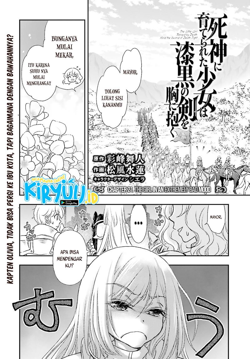 Shinigami ni Sodaterareta Shoujo wa Shikkoku no Tsurugi wo Mune ni Idaku Chapter 21 Bahasa Indonesia