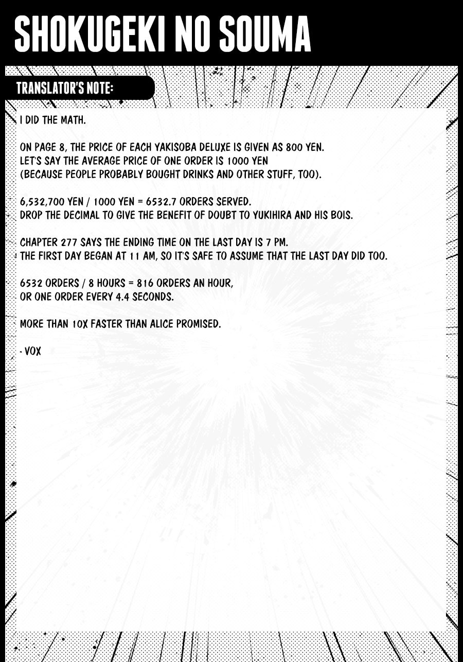 Shokugeki no Souma Chapter 280 Bahasa Indonesia