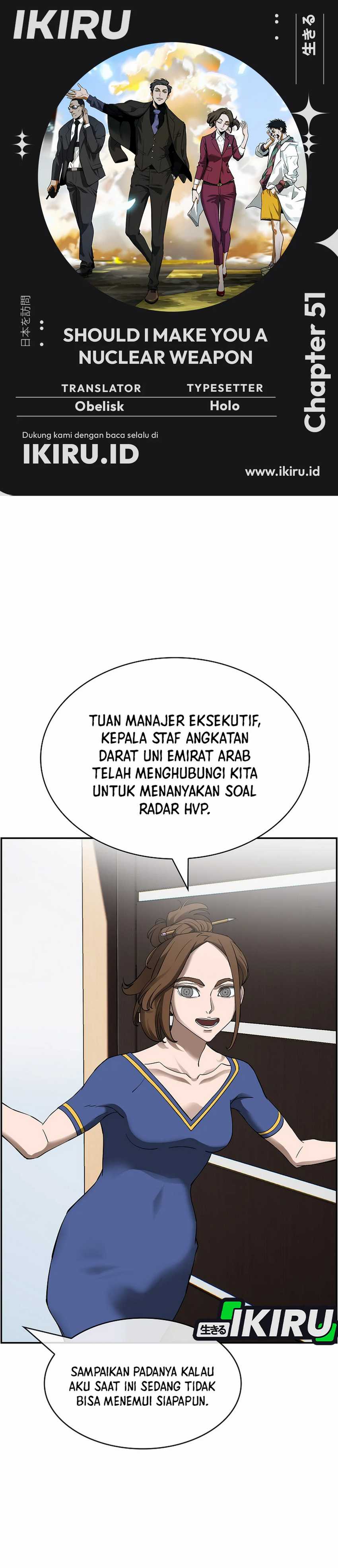 Should I Make You a Nuclear Weapon? Chapter 51 Bahasa Indonesia