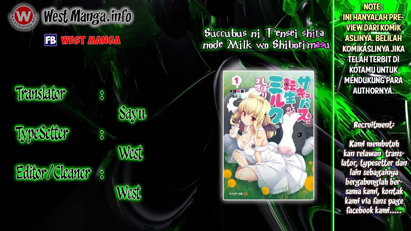 Succubus ni Tensei shita node Milk wo Shiborimasu Chapter 02 Bahasa Indonesia