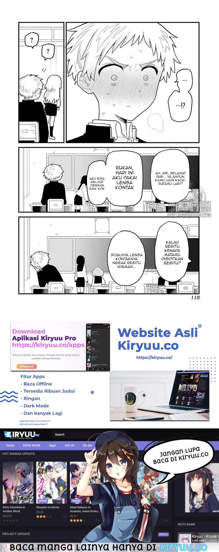 Sukinako ga Megane wo Wasureta Chapter 14 Bahasa Indonesia