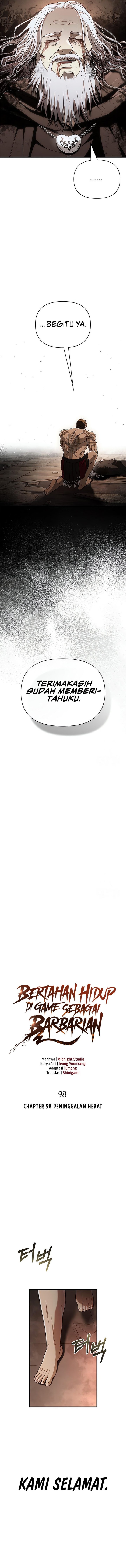 Survive as a Barbarian in the Game Chapter 98 Bahasa Indonesia