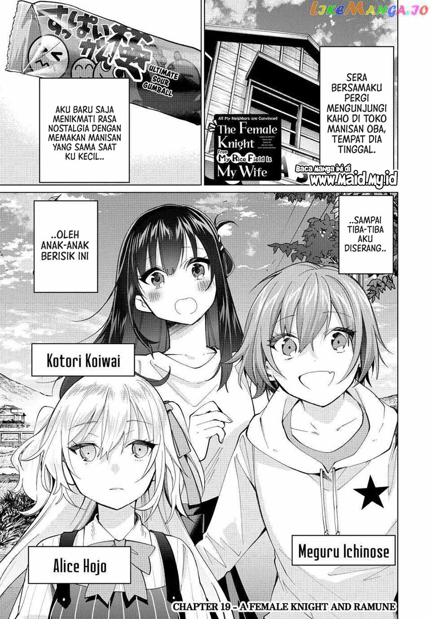 Tanbo de Hirotta Onna Kishi, Inaka de Ore no Yome da to Omowareteiru Chapter 19 Bahasa Indonesia