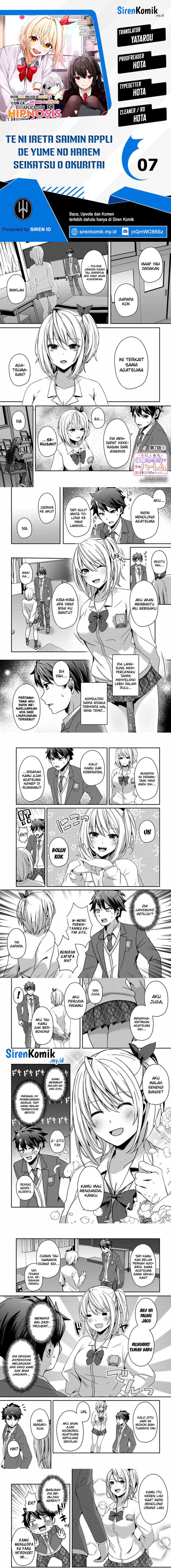 Te ni Ireta Saimin Appli de Yume no Harem Seikatsu o Okuritai Chapter 07 Bahasa Indonesia
