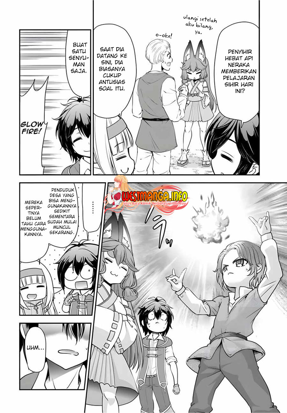 Tenohira Kaitaku Mura de Isekai Kenkokuki: Fueteku Yome-tachi to Nonbiri Mujintou Life Chapter 34 Bahasa Indonesia