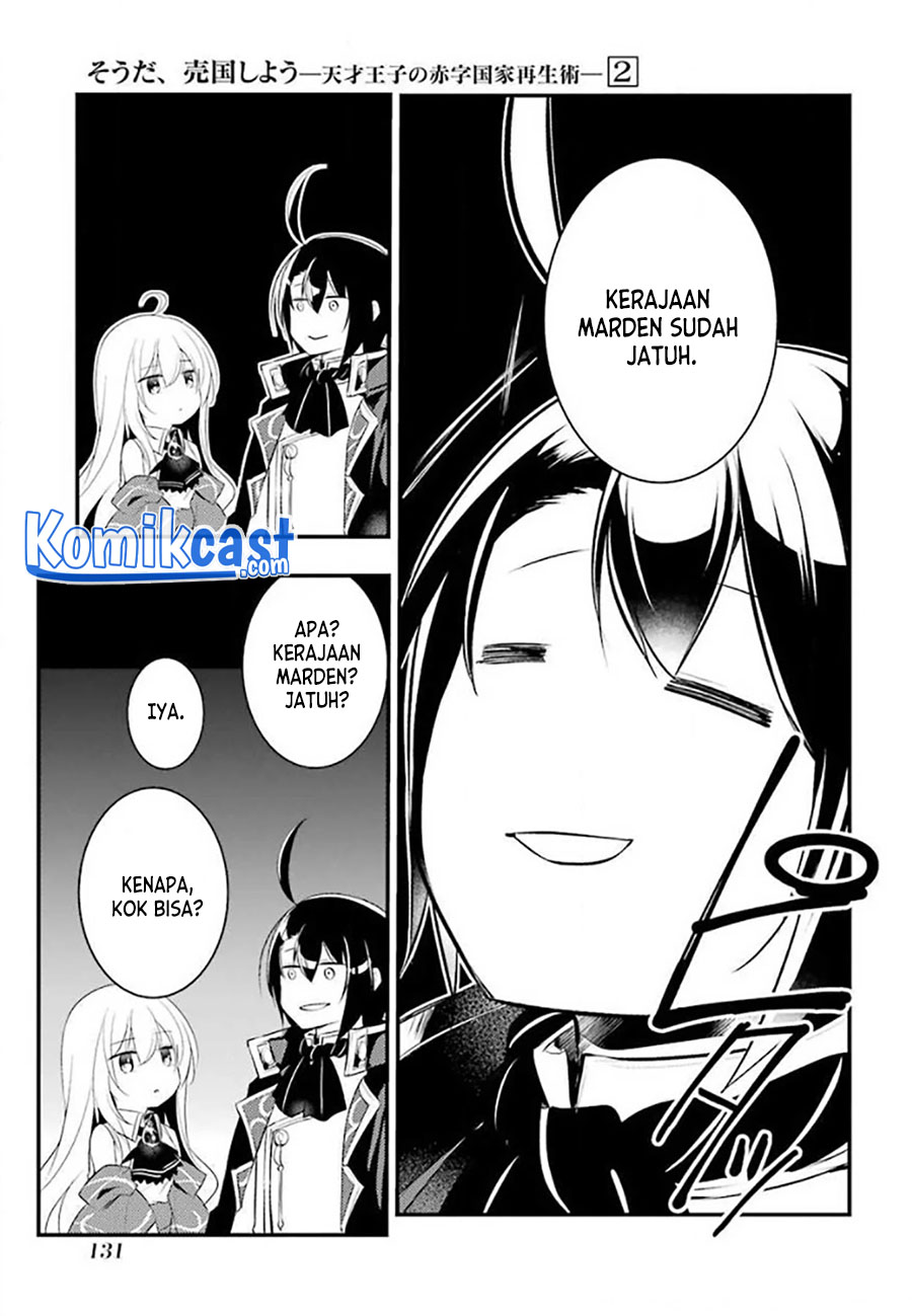 Tensai Ouji no Akaji Kokka Saisei Jutsu – Souda, Baikoku Shiyou Chapter 27 Bahasa Indonesia