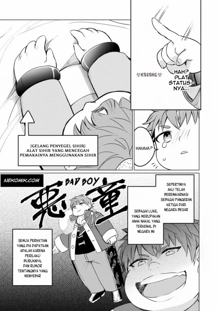 Tensei Saki ga Zannen Ouji Datta Ken: Ima wa Fukkin 1-kai mo Dekinai kedo Yasete Isekai Sukuimasu chapter 1