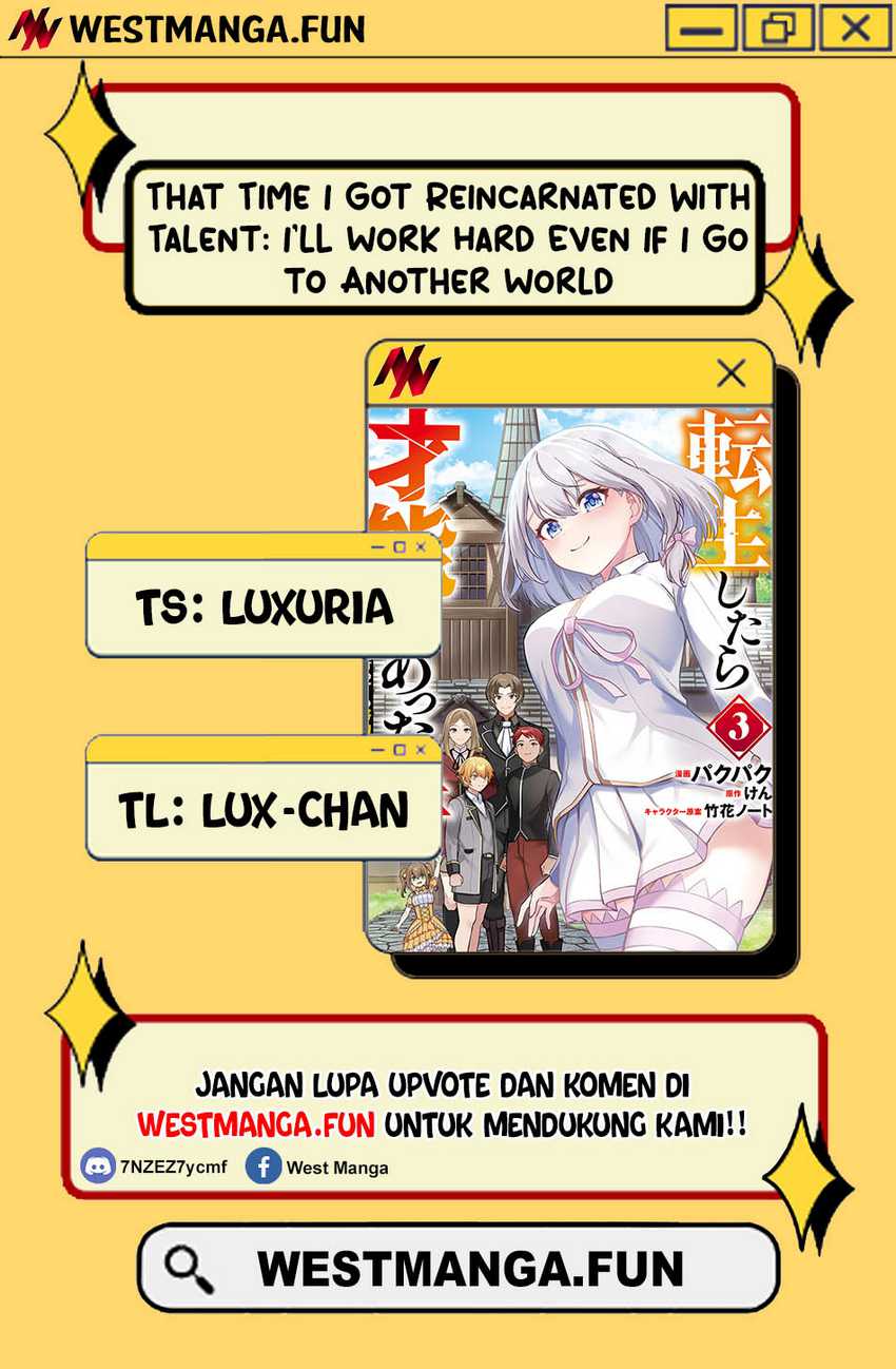 That Time I Got Reincarnated With Talent ~I’ll Work Hard Even if I Go to Another World~ Chapter 10 Bahasa Indonesia