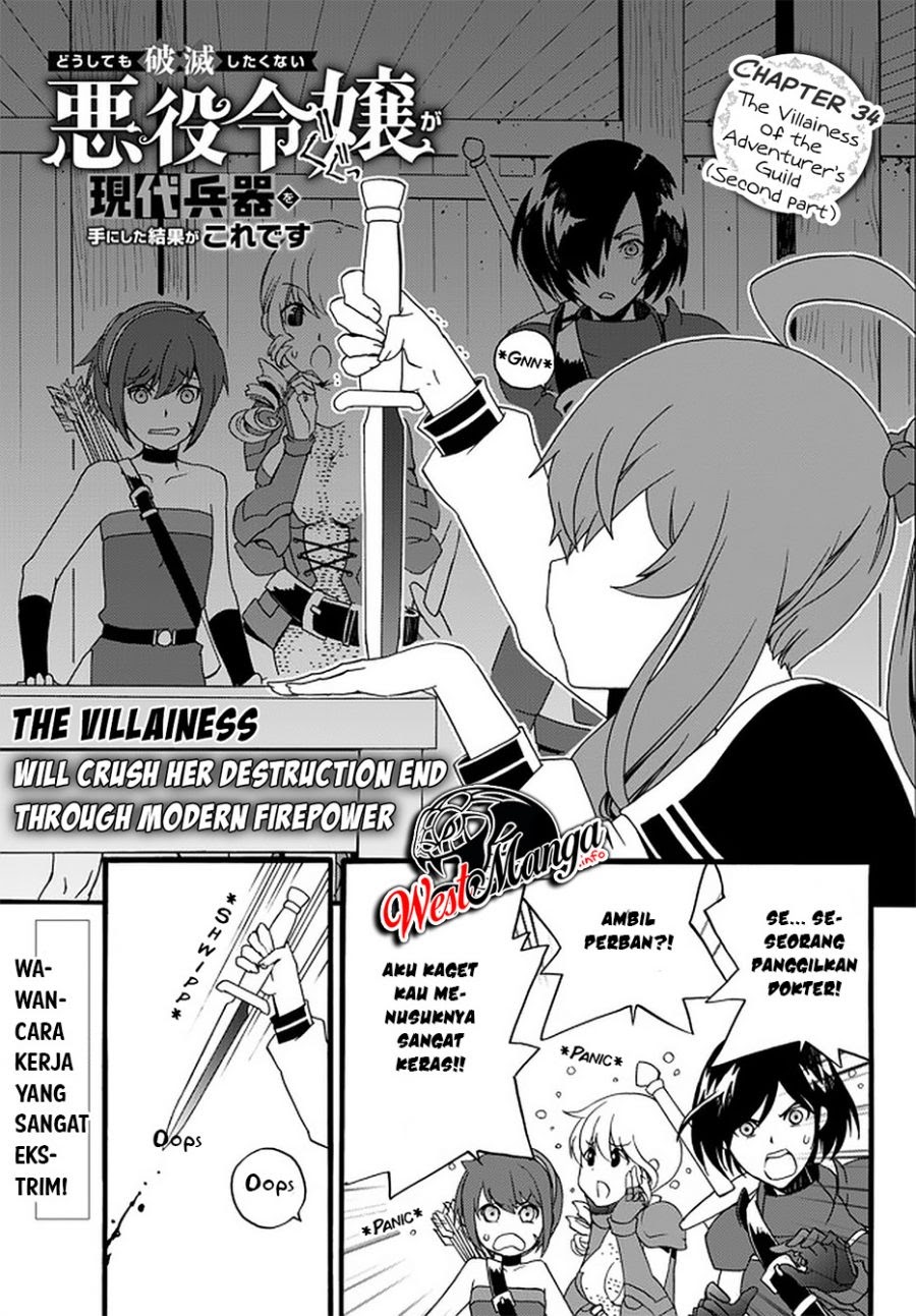 The Villainess Will Crush Her Destruction End Through Modern Firepower Chapter 34 Bahasa Indonesia