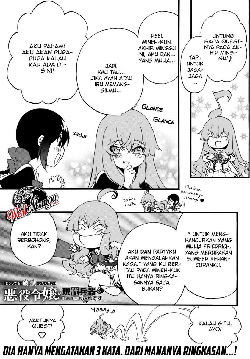 The Villainess Will Crush Her Destruction End Through Modern Firepower Chapter 55 Bahasa Indonesia