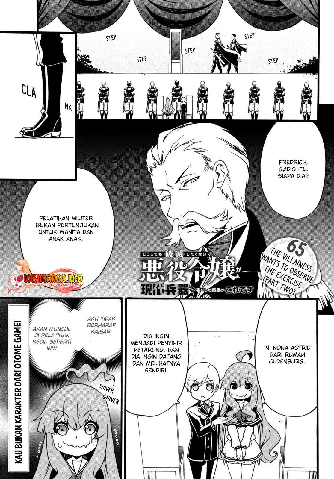 The Villainess Will Crush Her Destruction End Through Modern Firepower Chapter 65 Bahasa Indonesia