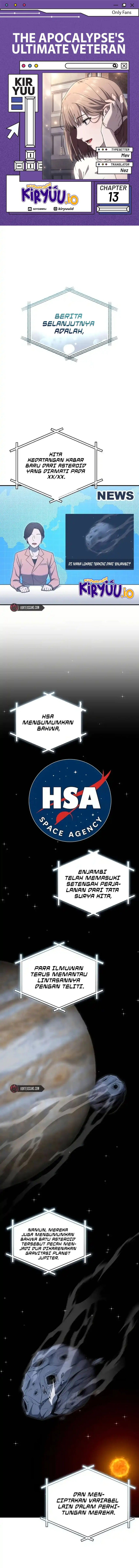 The Apocalypse’s Ultimate Veteran Chapter 13 Bahasa Indonesia