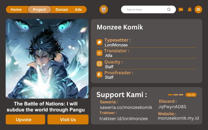 The Battle of Nations: I will subdue the world through pangu Chapter 19 Bahasa Indonesia