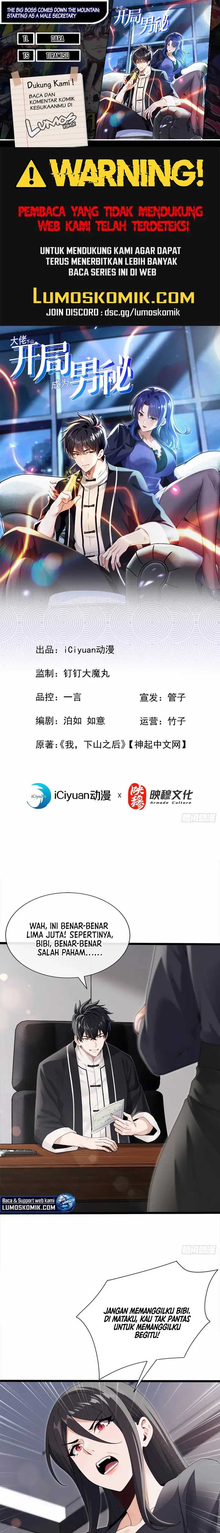 The Big Boss Comes Down the Mountain: Starting as a Male Secretary Chapter 03 Bahasa Indonesia