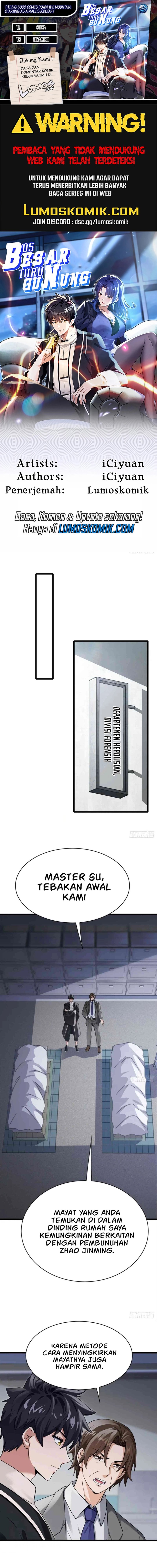 The Big Boss Comes Down the Mountain: Starting as a Male Secretary Chapter 35 Bahasa Indonesia