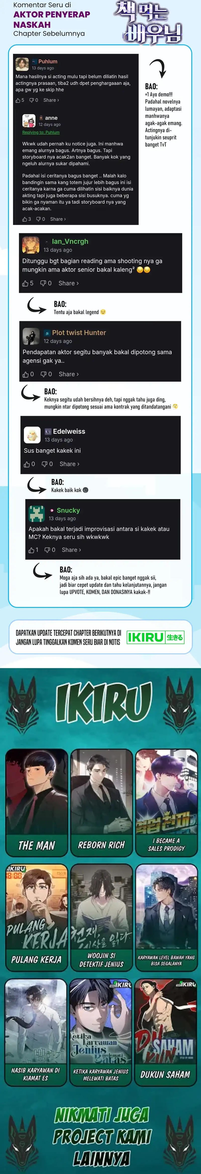 The Book-Eating Actor Chapter 48 Bahasa Indonesia