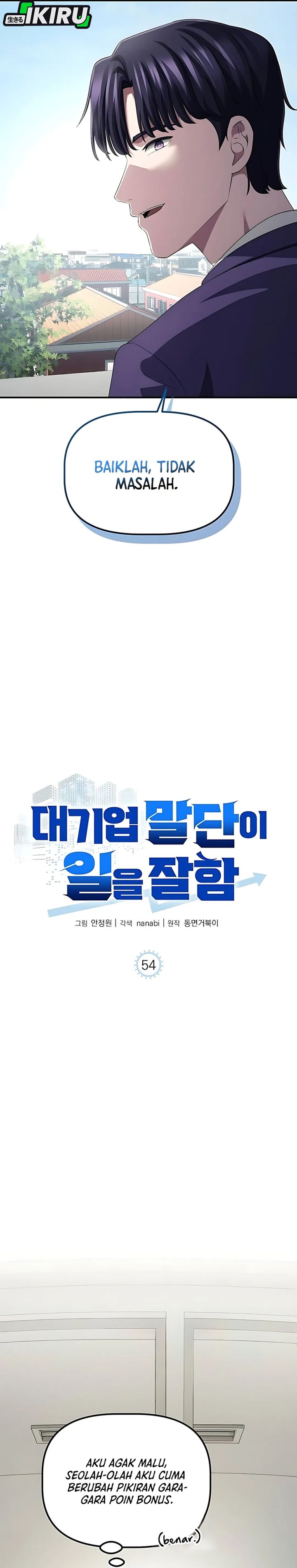 The Corporate Underdog Who Does Everything Right Chapter 54 Bahasa Indonesia