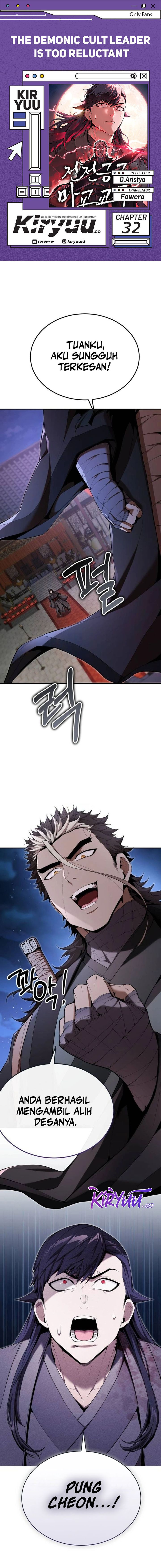 The Demonic Cult Leader Is Too Reluctant Chapter 32 Bahasa Indonesia