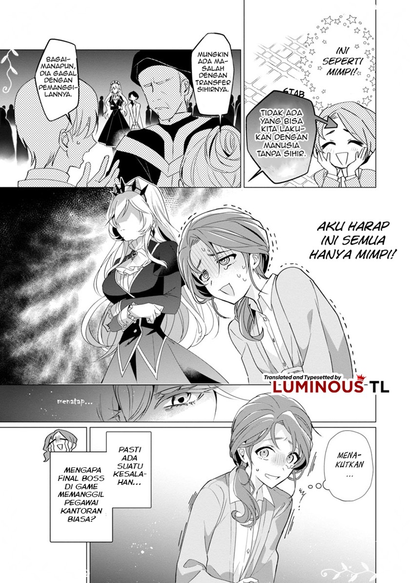 The Fed Up Office Lady Wants to Serve the Villainess Chapter 01 Bahasa Indonesia