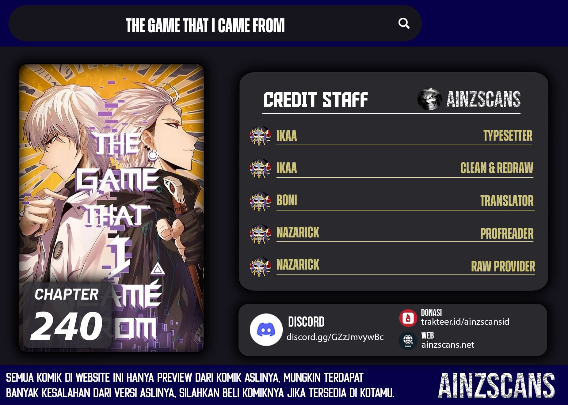 The Game That I Came From chapter 240