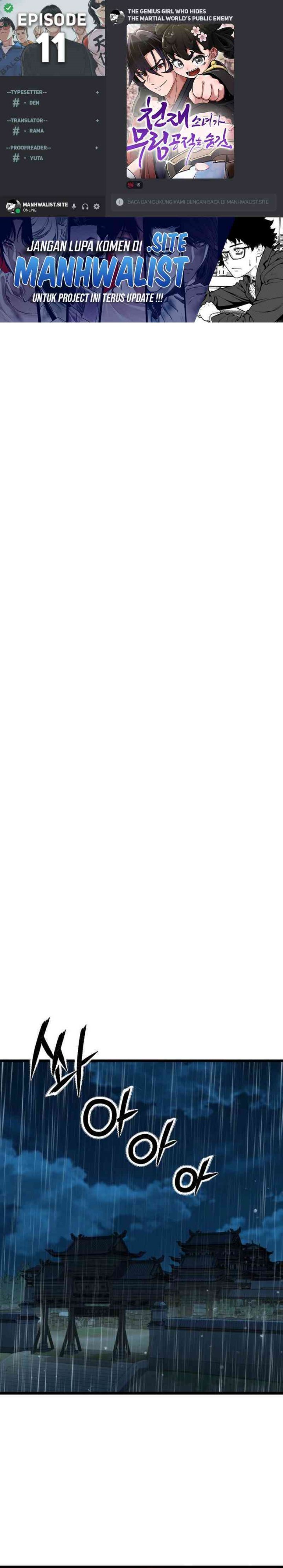The Genius Girl Who Hides the Martial World’s Public Enemy Chapter 11 Bahasa Indonesia