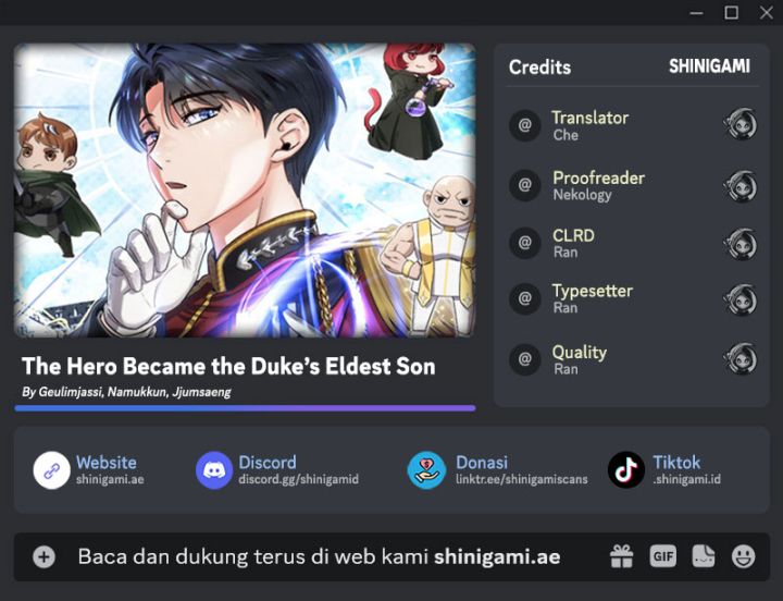 The Hero Became the Duke’s Eldest Son Chapter 36 Bahasa Indonesia